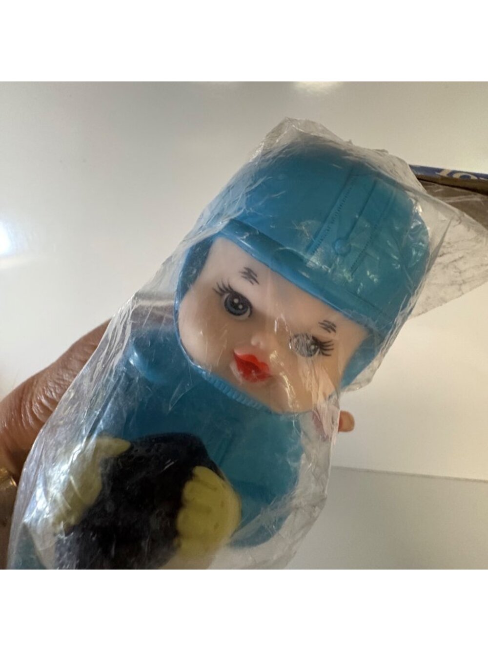 Baby King 1990 Football Player Squeeze Squeaker Toy Original Packaging Vintage